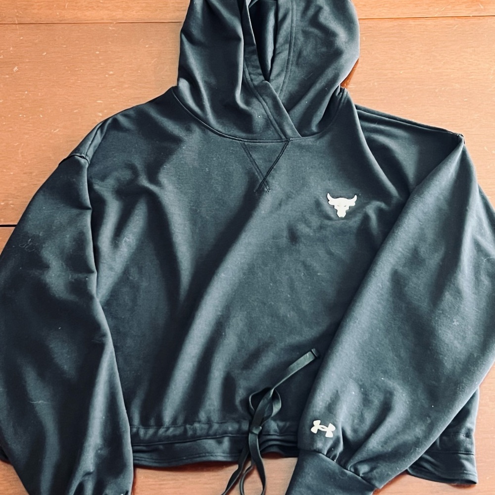 Under Armour Project Rock Rival , Black Women’s Pullover Hoodie, Small
